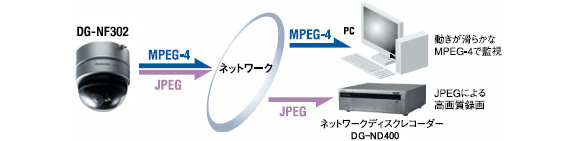 DG-NF302 さまざまな運用ができるMPEG-4/JPEGデュアルエンコーディング