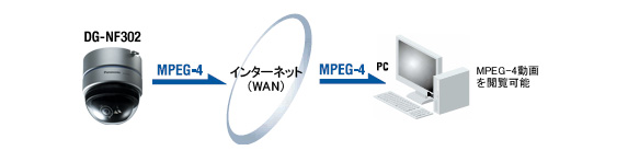DG-NP302遠隔地からMPEG-4動画配信が可能 インターネットモード