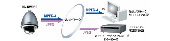 DG-NW960 MPEG-4/JPEGデュアルエンコーディング