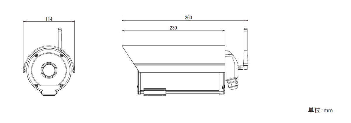 NTCP-IRH5040C 本体寸法図