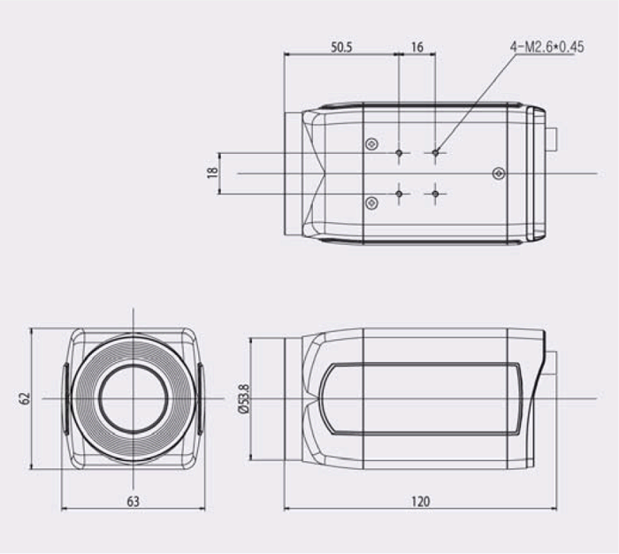 DN-270ZOOM 本体寸法図