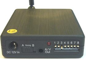 ACアダプター型ワイヤレスカメラ AC-12D 受信機ch切換部