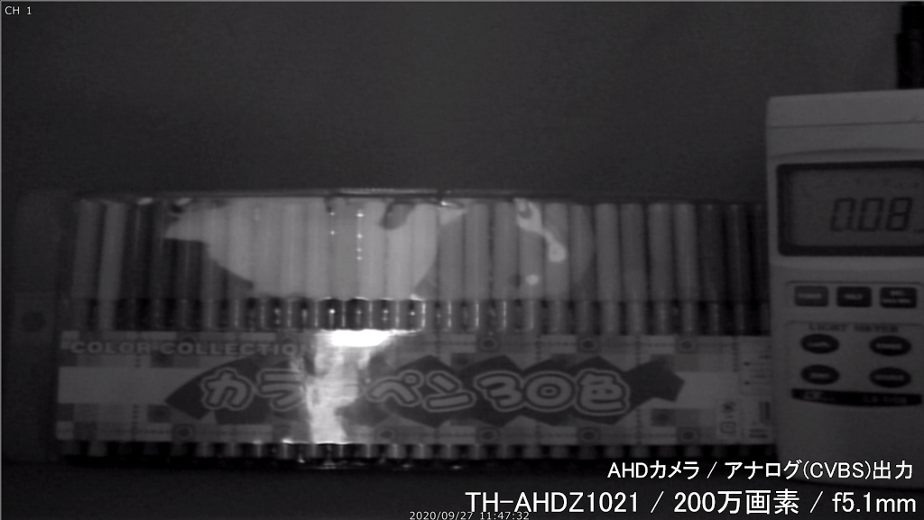 TH-AHDZ1021 カメラから約50cm離れた被写体を低照度カラー撮影
