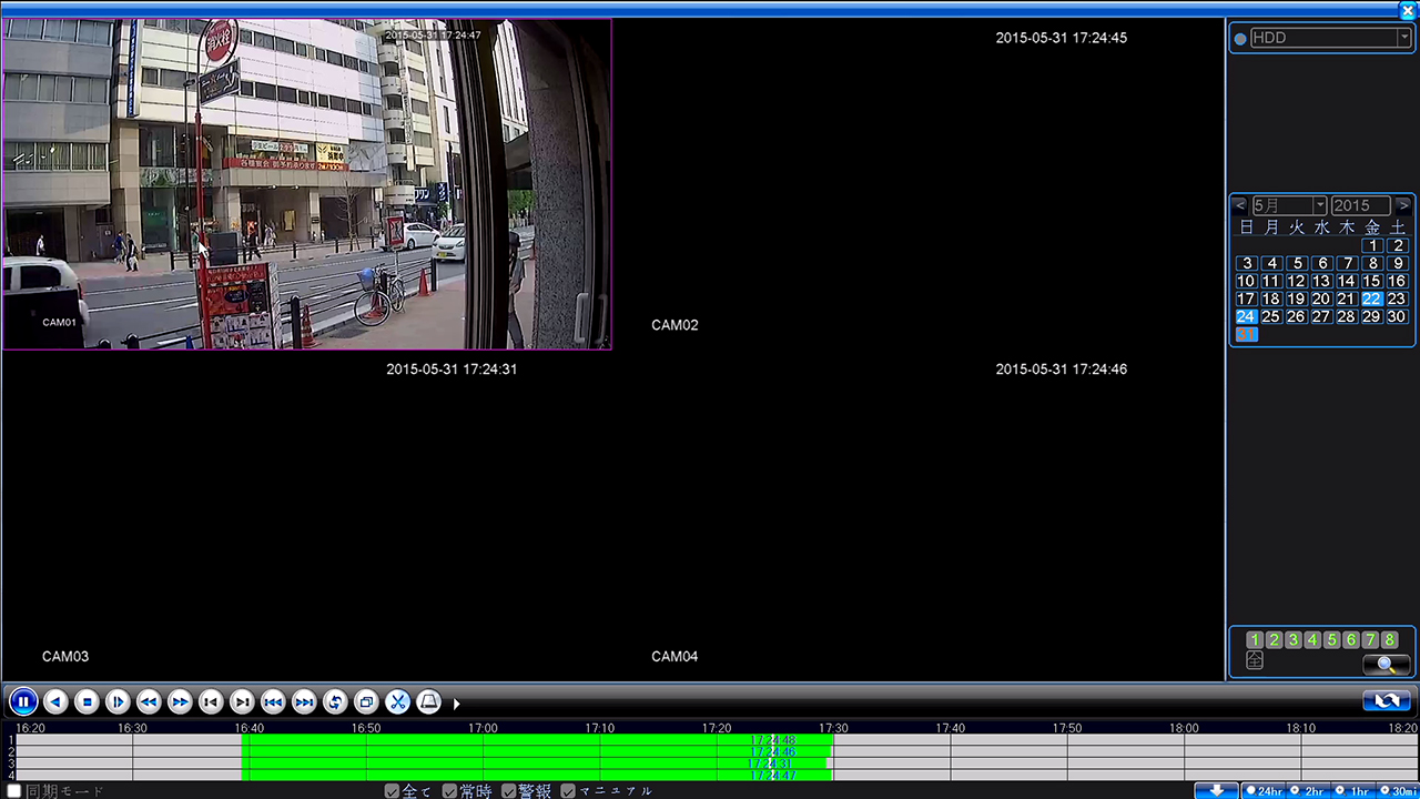 DVR-578AHD 再生画面