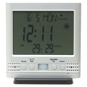 HS-400FHD 温湿度計を搭載した置時計とカモフラージュ自動録画カメラが一体化