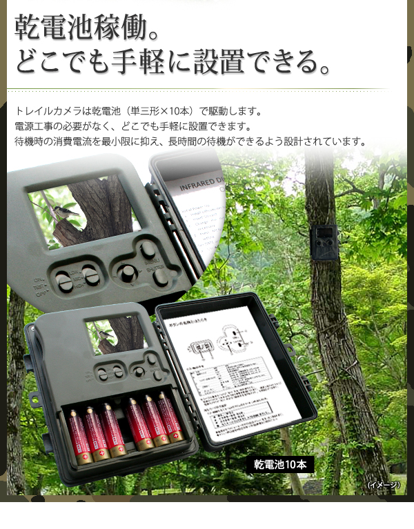 TEM-200 単三電池稼働。どこでも手軽に設置できる。