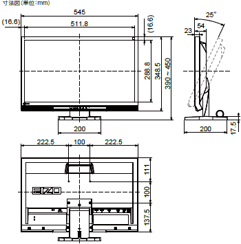 FDF2306W 壁掛け設置に対応するフリーマウント穴