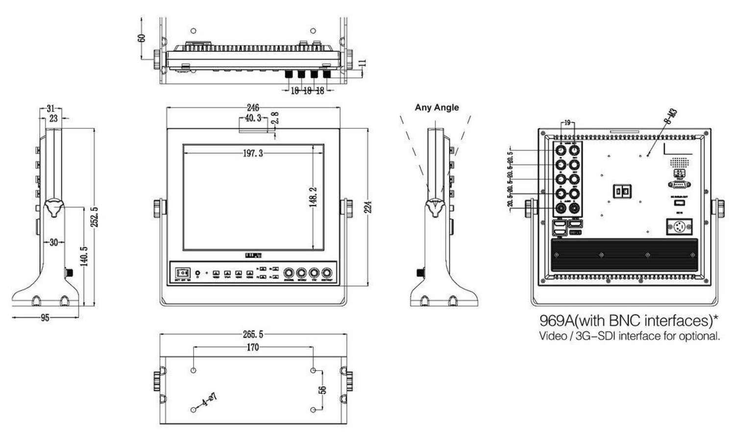 LCD-970SDI 本体寸法