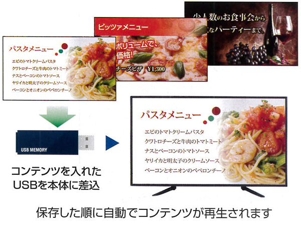 NSE555-4K 簡易的なデジタルサイネージとしても使用可能です