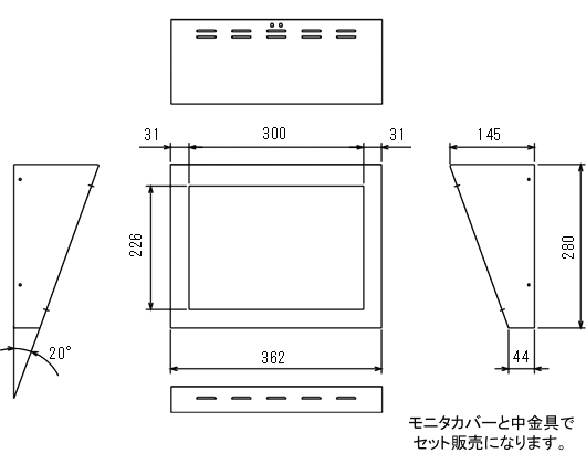 WALLCAB-155-20　外形寸法図