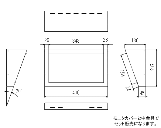 WALLCAB-156-W 外形寸法図