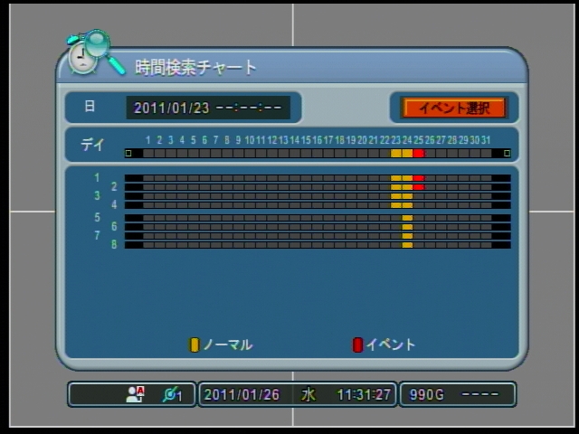 NDVR-5004 日付・時間軸による検索再生