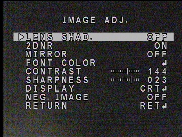 DS-2660V OSDメニュー画面