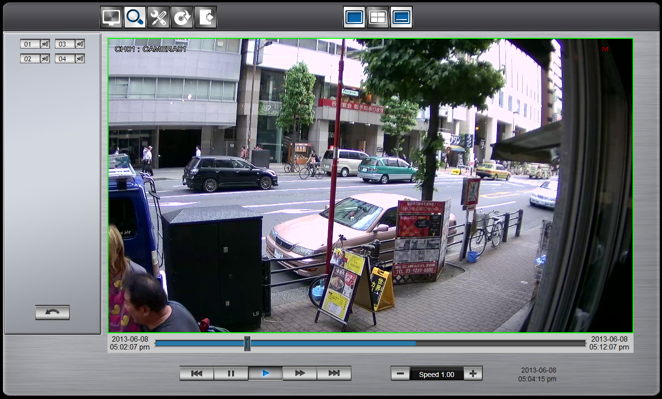 YHDR-04G 遠隔再生画面