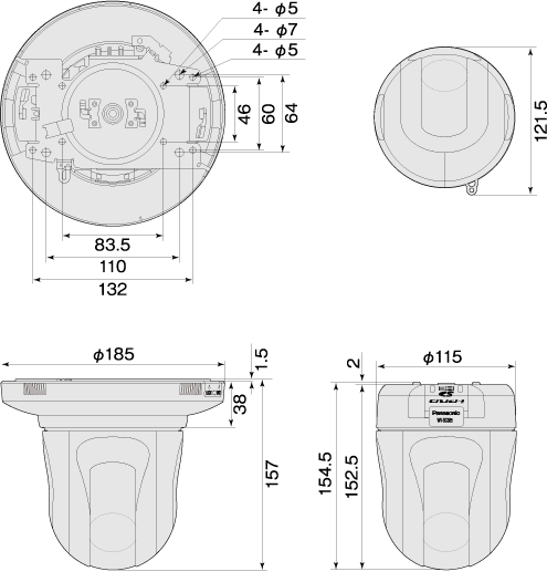 WV-SC385寸法図