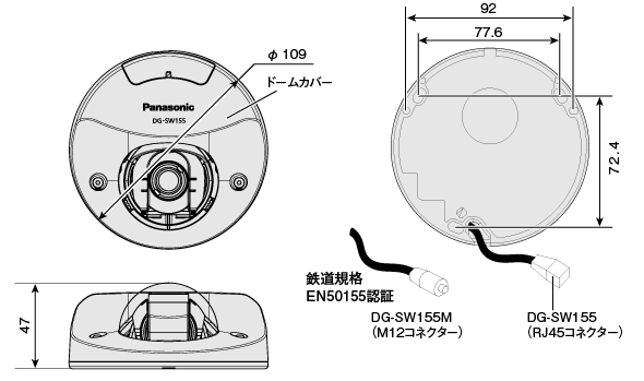 WV-SW155 i-PRO SmartHD 耐衝撃・防塵・防水ドーム型メガピクセル