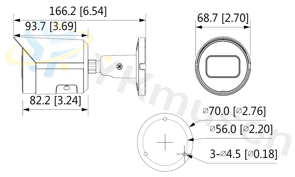 IPC-HFW2231SP-S-0280B-S2-QH 外形寸法図