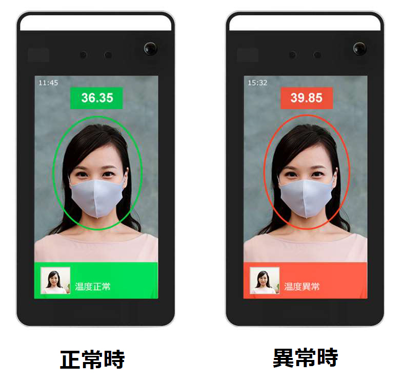 V2L-PRO タブレット型AI顔認識体表面温度測定サーマルカメラ AI顔認証で的確に体表面温度測定が可能