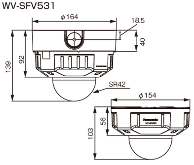 WV-SFV531 寸法図