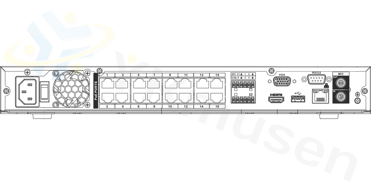 NVR4216-16P-4KS2/L 本体背面