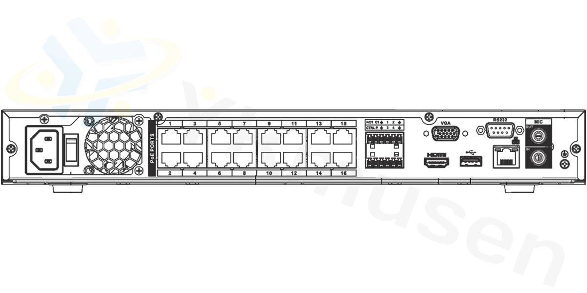 NVR4232-16P-4KS2/L 本体背面