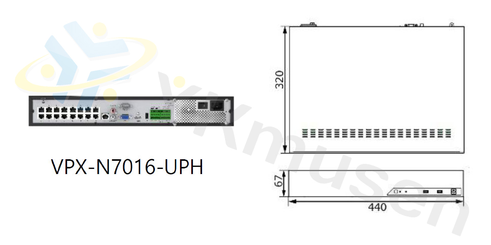 VPX-N7016-UPH 本体寸法