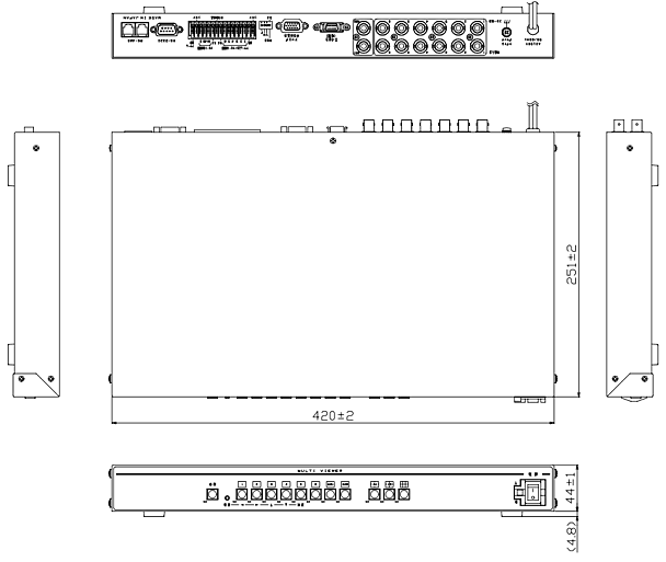 DMV-601H 本体寸法図