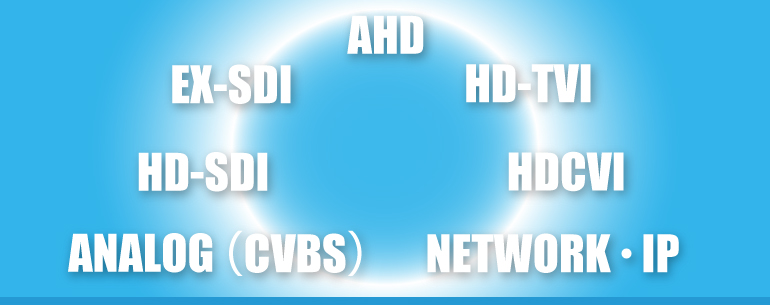 HD-SDI、EX-SDI、AHD、HD-TVI、HDCVI、アナログ（CVBS）などの様々な防犯カメラ・監視カメラの規格について