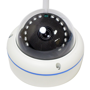 フルHD屋外設置対応バンダルドーム型ワイヤレスカメラ【YKS-IPE2013C】赤外線投光器搭載